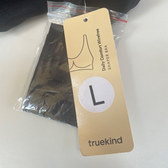 Truekind® Daily Comfort Wirefree Shaper Bra Black Sz LG  10022 - Picture 5 of 5